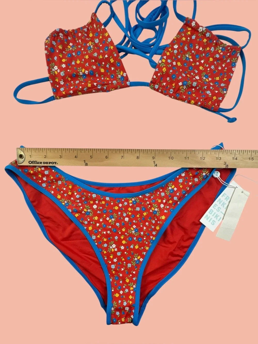 Frankie's Bikinis Red Floral Triangle Bikini florabelle seaside farm